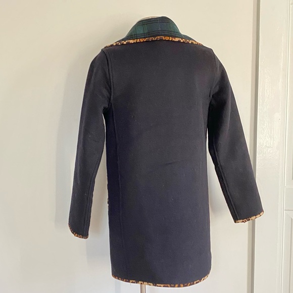 Soft Surroundings Reversible Plaid Leopard Wool Coat - Picture 5 of 8